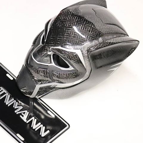 black panther motorcycle helmet Dinmann CF | Marvel