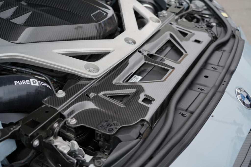 Dinmann CF | BMW G80 g81 M3 G82 G83 M4 engine radiator bracelet cover in 3 layer carbon fiber