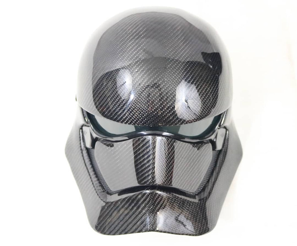Dinmann CF | Disney Star Wars | Captain Phasma Mask Refinished in Carbon Fiber