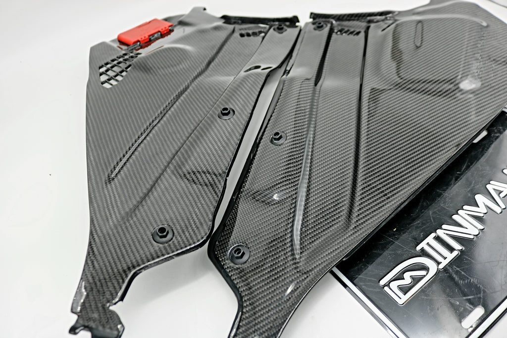 Dinmann CF | BMW F80 F82 F83 F87 | M2 M3 M4 oem engine cowl refinish in carbon fiber cover.