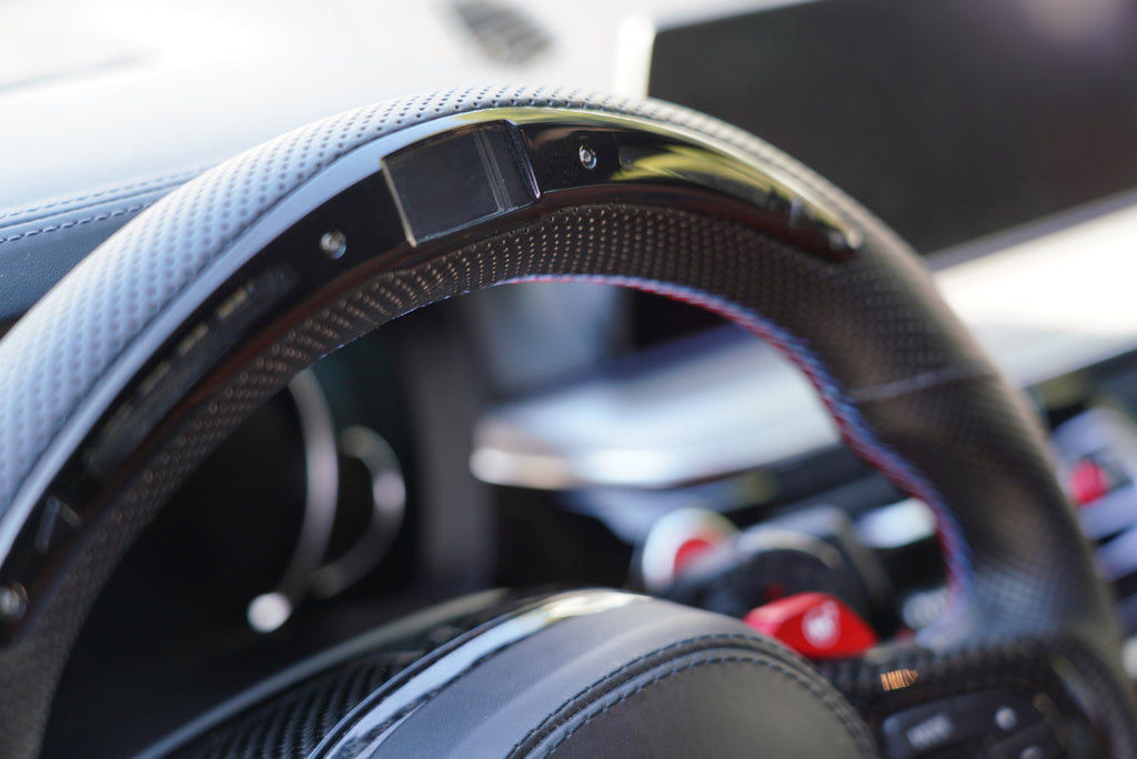 BMW G80 M3 G82 G83 M4 CARBON FIBER CUSTOM STEERING WHEEL with PERFORMANCE LIGHT