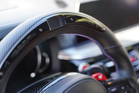 BMW G80 M3 G82 G83 M4 CARBON FIBER CUSTOM STEERING WHEEL with PERFORMANCE LIGHT